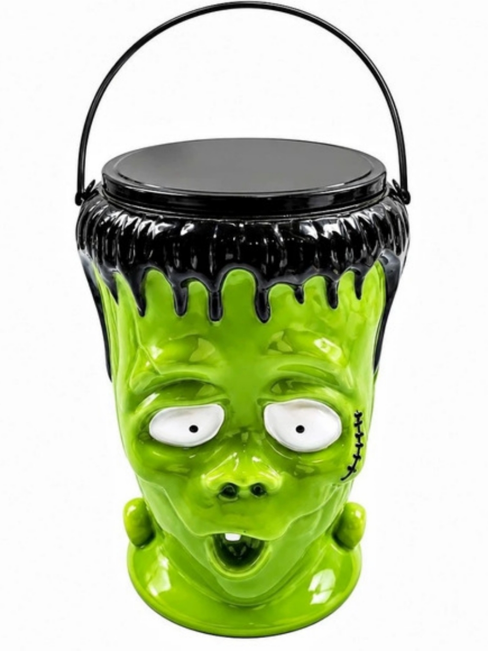 Chups Frankenstein Monster Halloween Candy Bucket ( 10 inches tall) With Lid
